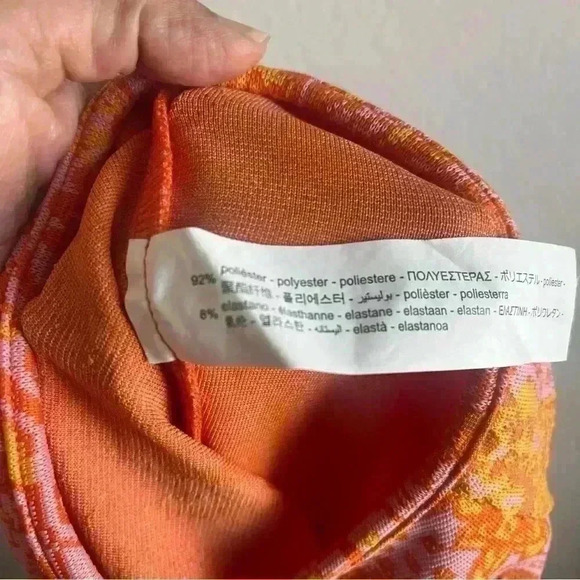 Zara Orange Pink Paisley Retro Hippie Flare Elastic Waist Pants Size S-NWT - Picture 9 of 10